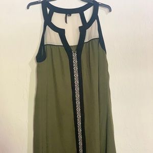 Green with black strip through the front middle